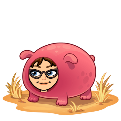 Ms Kelly as a pig